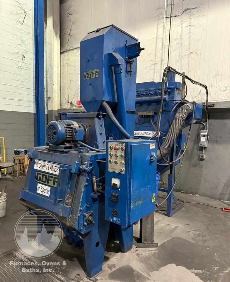 Used Goff Rubber Belt Tumblast 3 Cubic Feet w/Dust Collector