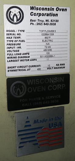 Used 20"W x 9" High x 15' Long, Wisconsin Belt Conveyor Oven, Electric, 850-F