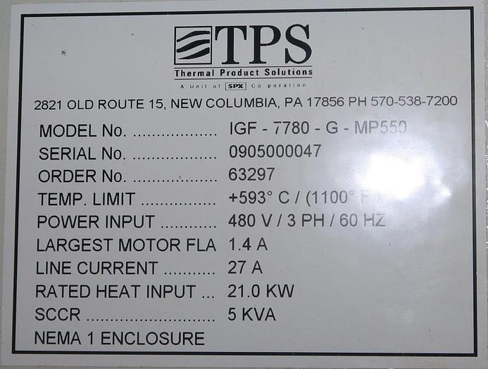 Used 25"W x 20"H x 20"L Blue M IGF-7780 Inert Gas Cabinet Oven, 1100°F