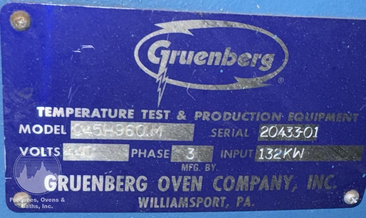 Used 48"W x 72"H x 48"L, Gruenberg, Electric Walk-In Oven, Stainless Steel Interior, Solvent Rated, 450°F