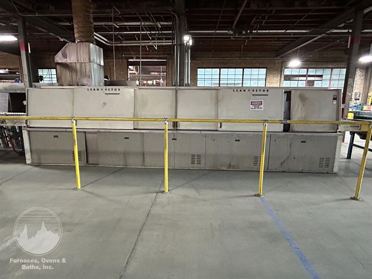 Used 36"W x 14" High Ransohoff Lean Veyor, Electric, Wash, Rinse and Blow-Off