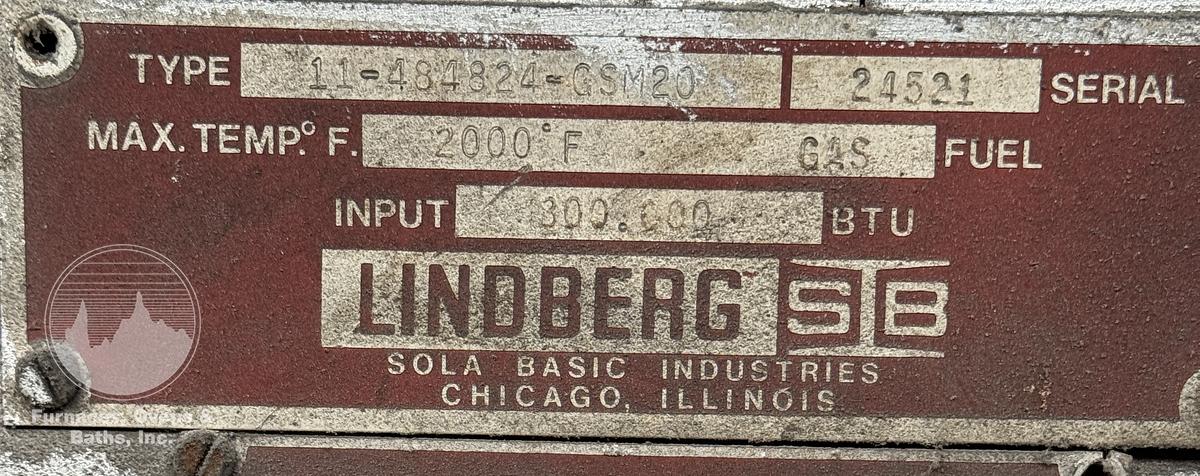 Used 48"W x 24"H x 48"L, Surface Combustion, Direct Fired Box Furnace, Gas Fired, 2000-F, Fiber Lined