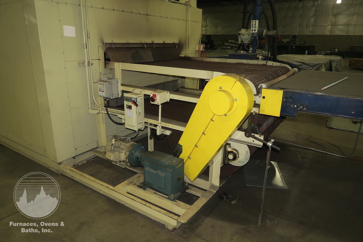 Used 60"W x 6"H x 35'L Belco Industries Belt Conveyor Oven, Gas Fired, 500-F
