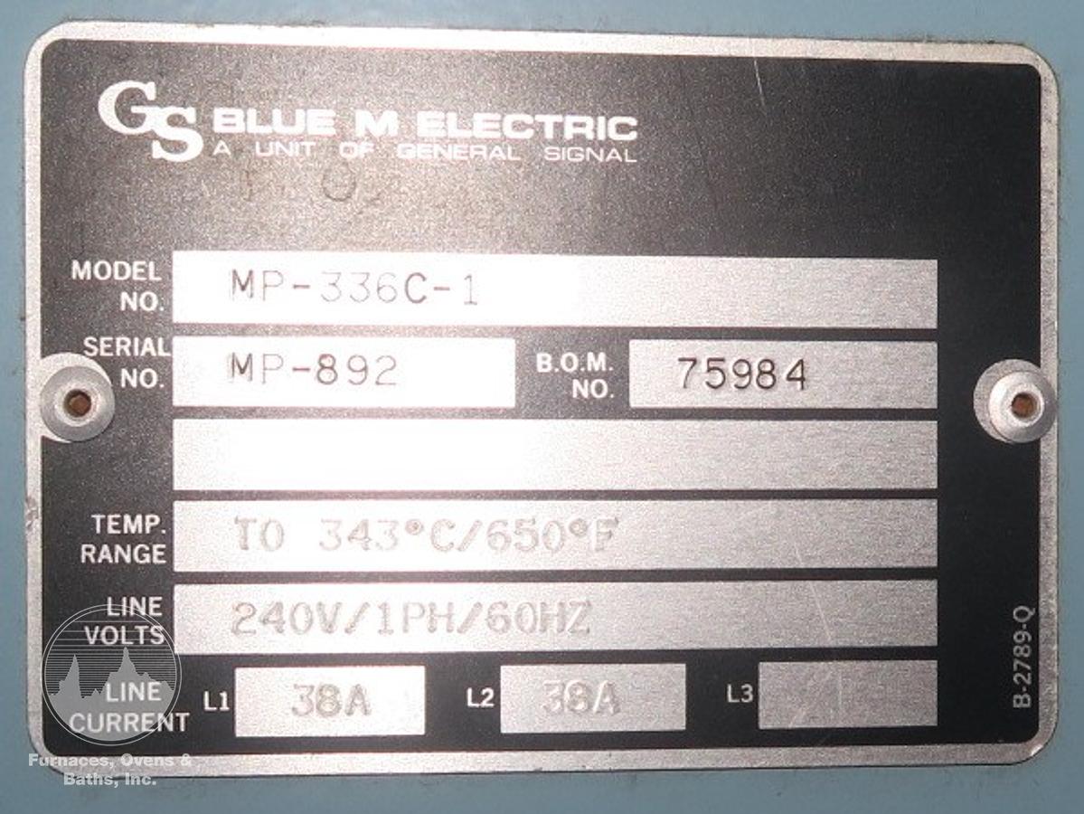 Used 25"W x 38"H x 20"L Blue M MP-336C-1 Cabinet Oven, 650°F, Electric