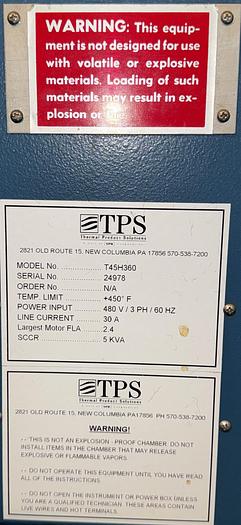 Used 36"W x 48"H x 36"L, Gruenberg T45H360, Electric Truck Oven, 450°F