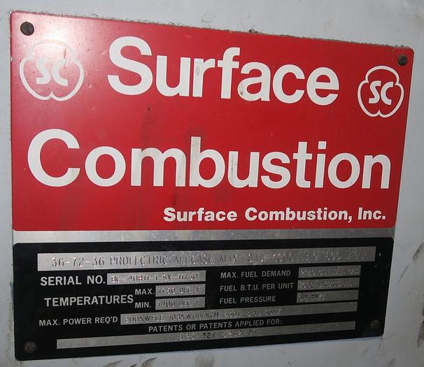 Used Surface Combustion Super Allcase Integral Quench Furnace, 36"W x 36"H x 72"L, Pro Electric, 1750°F