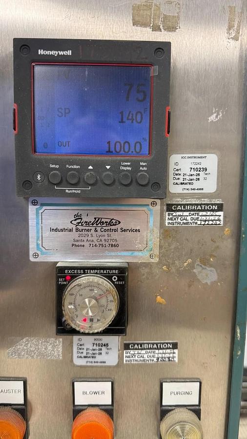 Used 56"W x 60"H x 32”L, Grieve SB-350 Cabinet Oven, 350-F, Gas Fired, Class A, Solvent Rated, Stainless Steel Interior