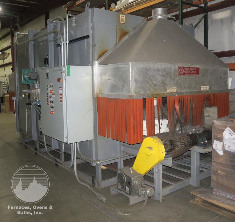 Used Wisconsin Oven Corporation 2 Lane Conveyor Oven, Natural Gas Fired, 650°F