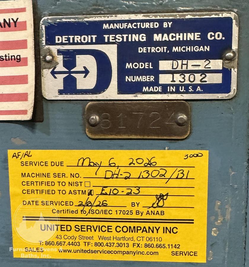Used Detroit Testing DH-2 Brinell Hardness Tester