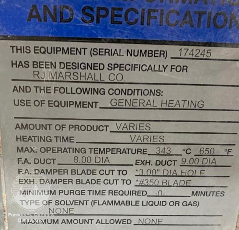 Used 72”W x 72”H x 72”L Despatch TAD3-21-1E, Walk-In/Truck Oven, 650-F