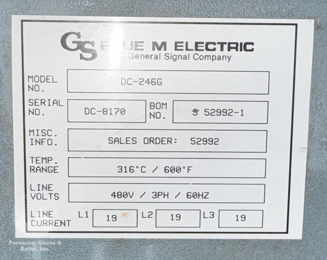 Used 36"W x 48"H x 24"L, Blue M DC-246G Cabinet Oven, 600°F, Stainless Interior