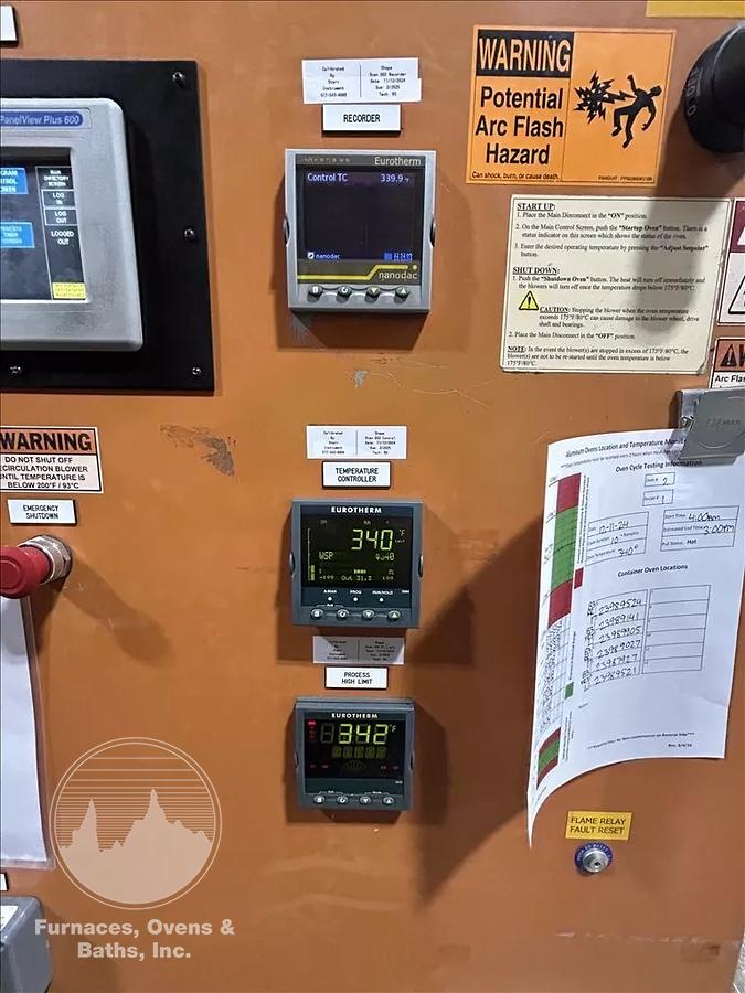 Used 96"W x 120"H x 144"L, Wisconsin Walk-In Oven SWH-81210-G, 500°F, Gas Fired w/Carts