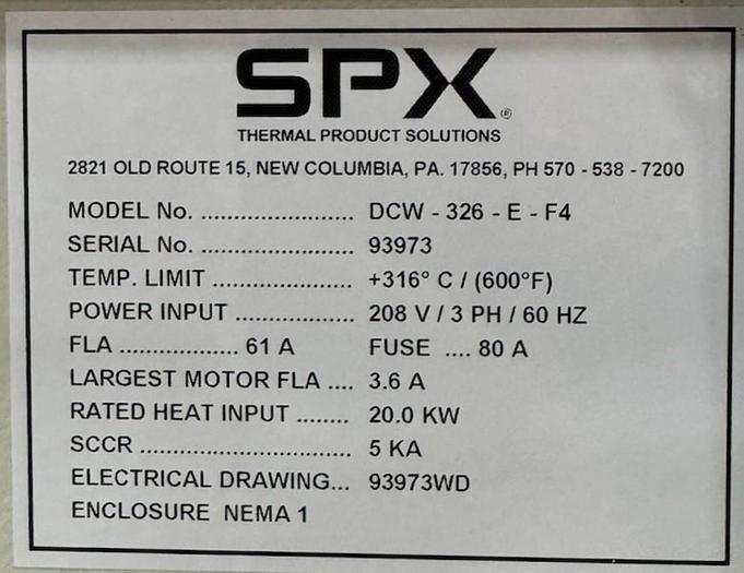 Used 48"W x 48"H x 24"L, Blue M DCW-326 Cabinet Oven, Stainless Steel Interior, 600°F