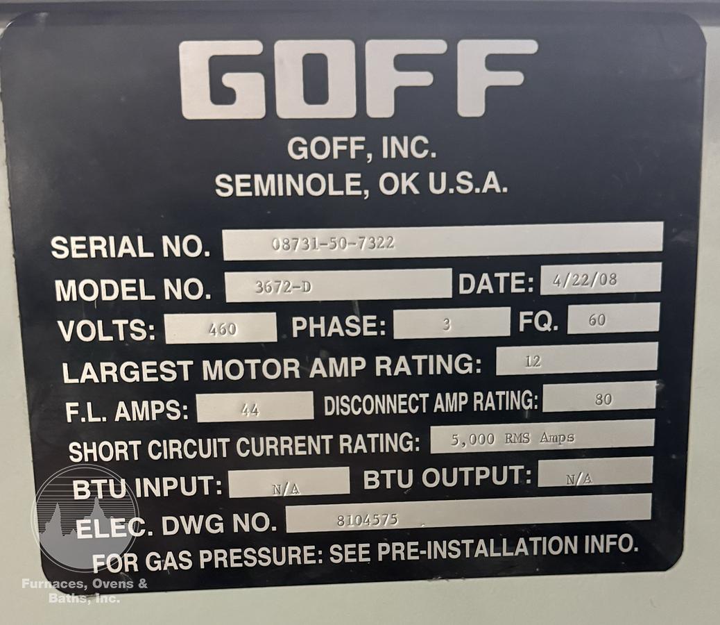 Used Goff 36 x 72 Spinner Hanger Shot Blast Machine