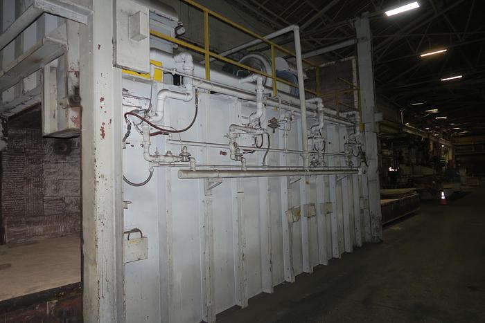 Used Sauder Gas Fired Car Bottom Furnace, 10'W x 6'H x 22'L, 1250°F, Gas Fired