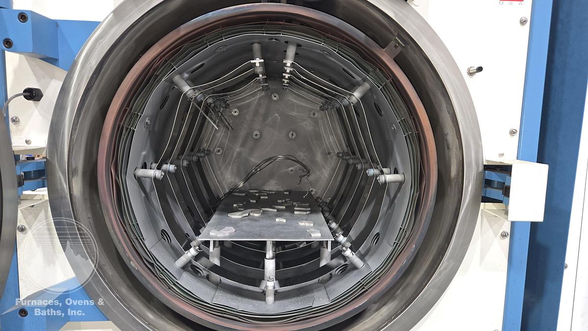 Used TM Super Series Vacuum Furnace, 12”W x 12”H x 24”L. 2400-F, 2 Bar, Diffusion Pump