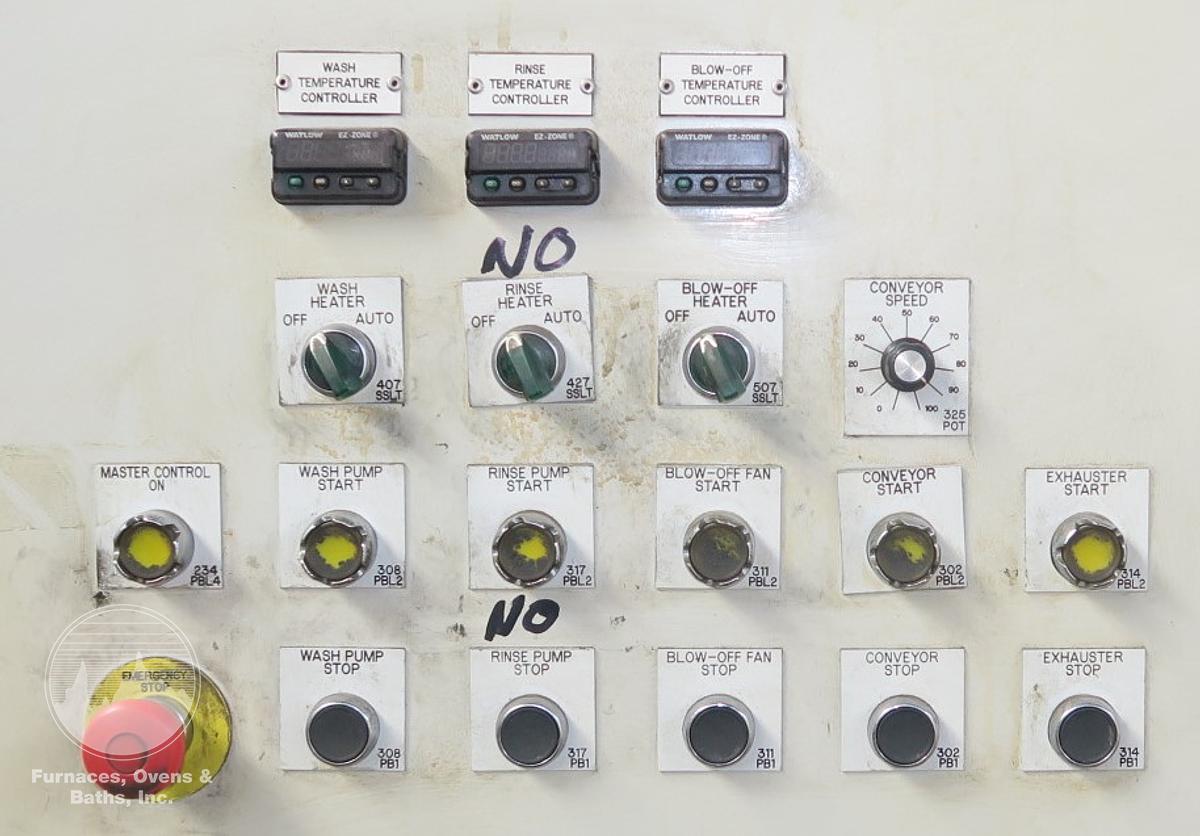 Used 36"W x 14" High Ransohoff Lean Veyor, Electric, Wash, Rinse and Blow-Off