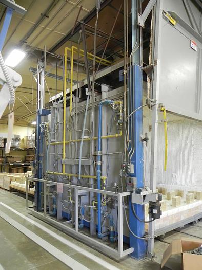 Used 108"W x 84"H x 156"L (13'), American Kiln, 2200-F, Gas Fired, Car Bottom, Dual Cars