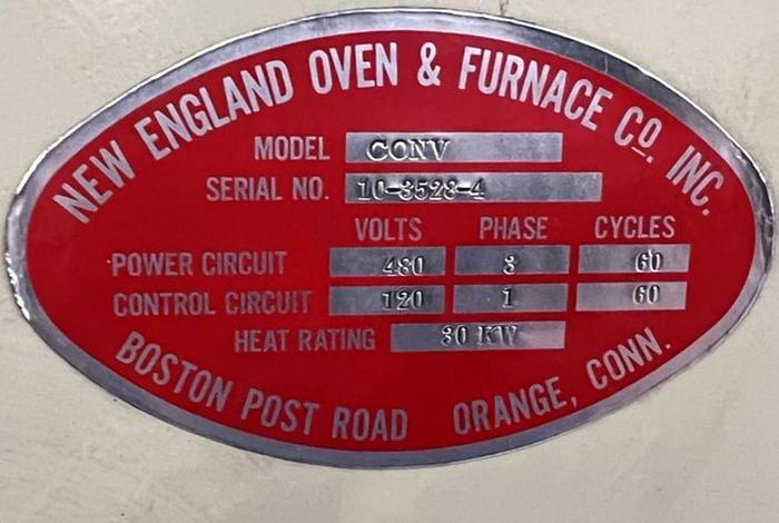 Used 19"W x 18" High x 120" Long, New England Oven Belt Conveyor Oven, Electric, 850-F