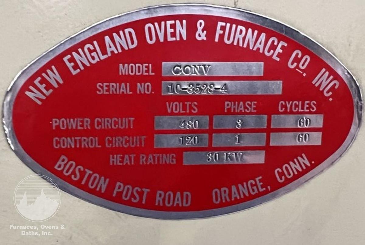 Used 19"W x 18" High x 120" Long, New England Oven Belt Conveyor Oven, Electric, 850-F