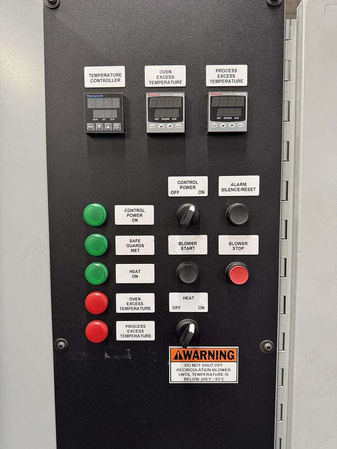 Used 48"W x 36"H x 36"L Wisconsin Cabinet Oven, 650°F, Electric, Vacuum Composite Cure