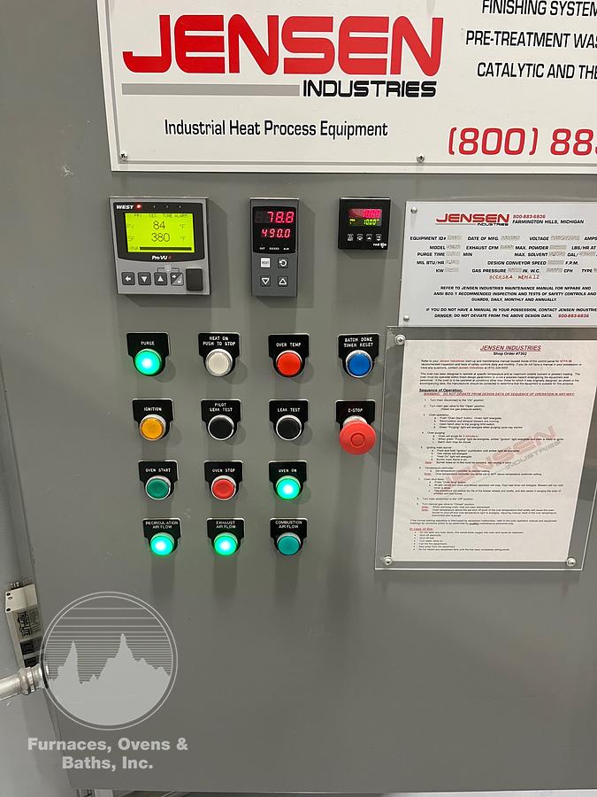 Used 98"W x 80"H x 96"L, Jensen Industries, 500-F, Gas Fired, Solvent Rated