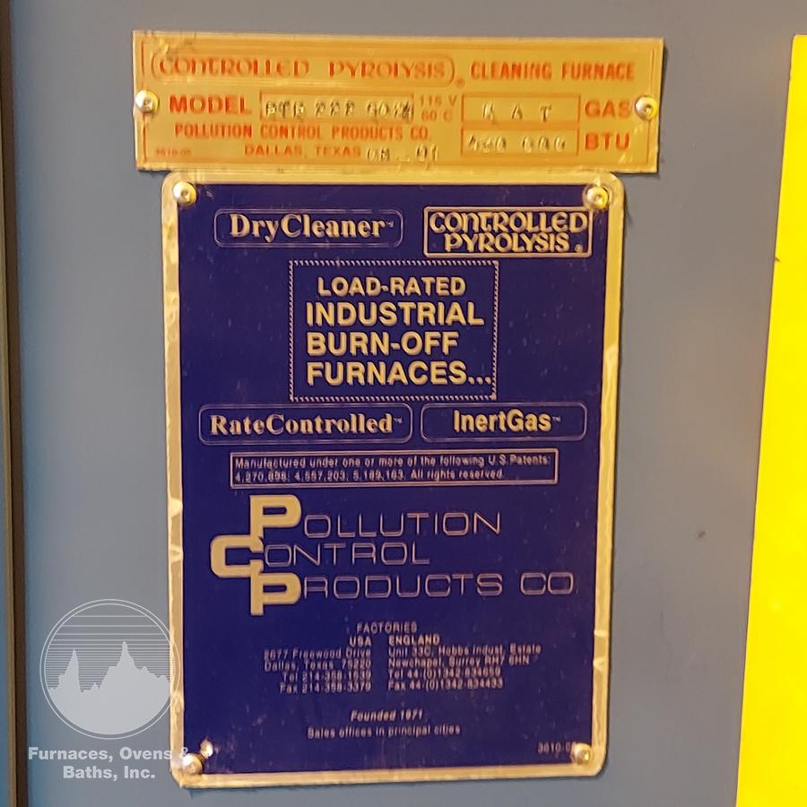 Used 60"W x 72"H x 88"L, Pollution Control Products PTR 222 5024 Burn-Off Oven, Natural Gas Fired