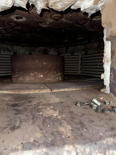 Used Thermcraft Atmosphere Rotary Hearth Furnace - 48” Diameter Hearth, 14” wide x 11” high opening, 1700-F