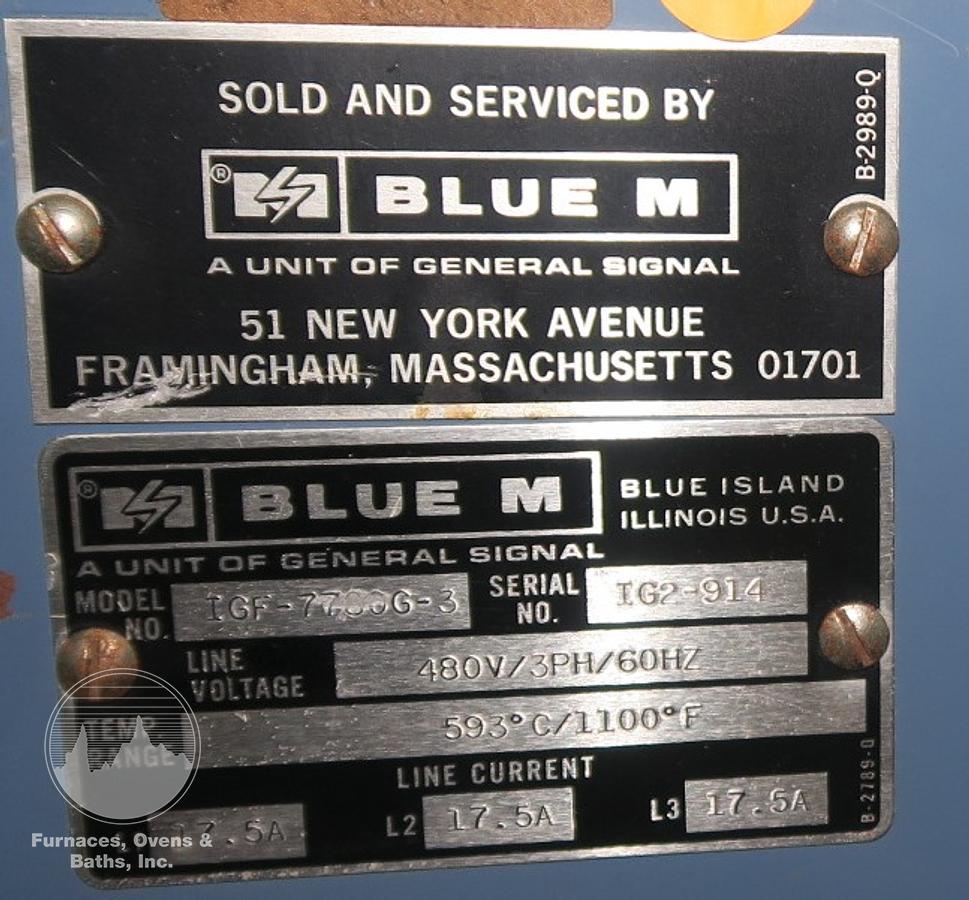 Used 25"W x 20"H x 20"L Blue M IGF-7780 Inert Gas Cabinet Oven, 1100°F