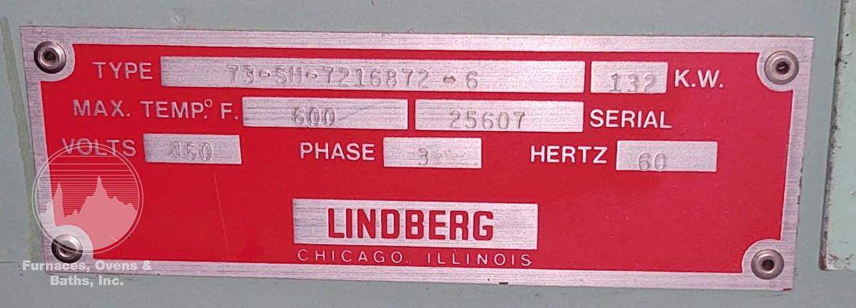 Used 72"W x 72"H x 168"L (14'), Lindberg Walk-In Oven 73-SH-7216872-6, 600°F, Electric, Powered Exhaust