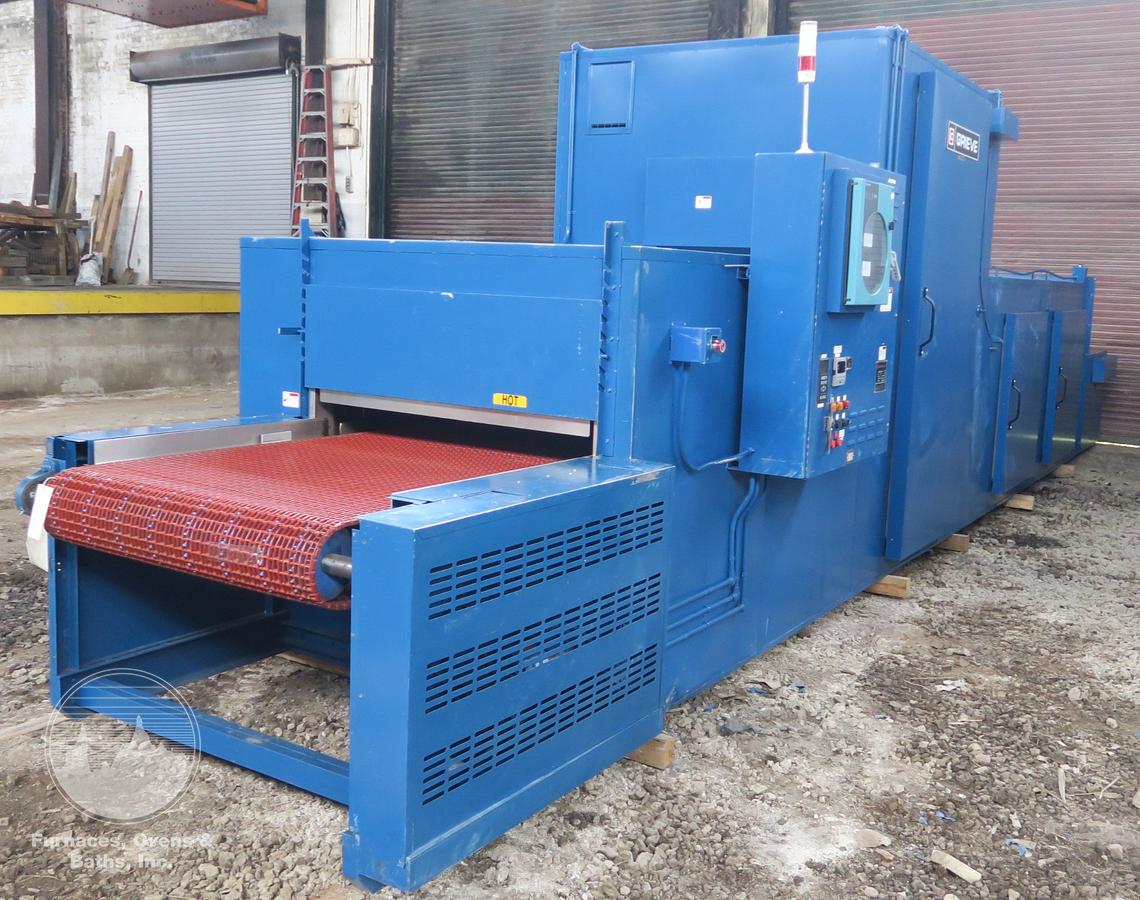 Used 42"W x 14"H x 25'L Grieve Belt Conveyor Oven, Electric, 250-F