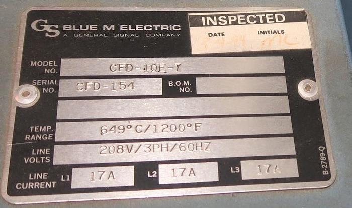 Used Blue M CFD-10E-7