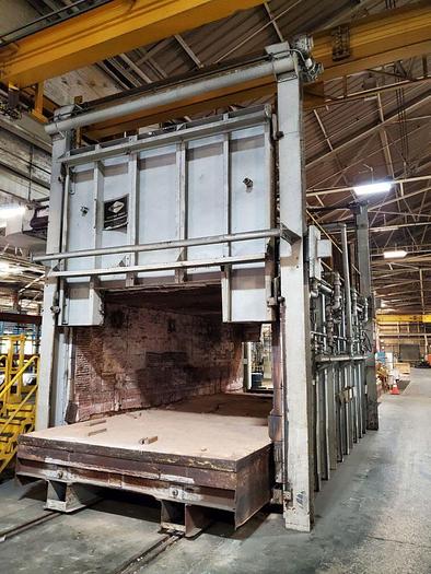 Used Sauder Gas Fired Car Bottom Furnace, 10'W x 6'H x 20'L, 1250°F, Gas Fired