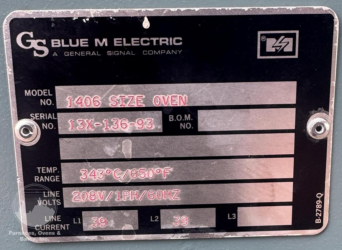 Used 48"W x 36"H x 24"L Blue M 1406 Cabinet Oven, 650°F, Electric, Single Phase