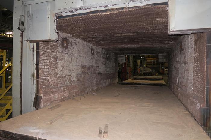 Used Sauder Gas Fired Car Bottom Furnace, 10'W x 6'H x 22'L, 1250°F, Gas Fired