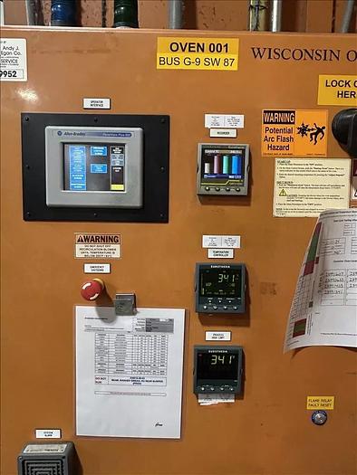 Used 96"W x 120"H x 144"L, Wisconsin Walk-In Oven SWH-81210-G, 500°F, Gas Fired w/Carts