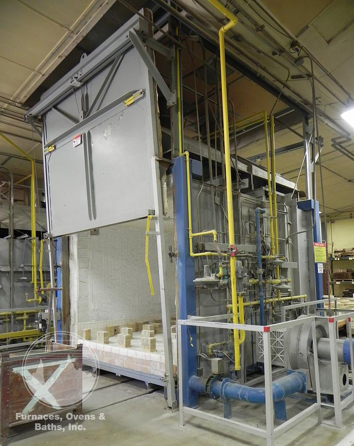 Used 108"W x 84"H x 156"L (13'), American Kiln, 2200-F, Gas Fired, Car Bottom, Dual Cars