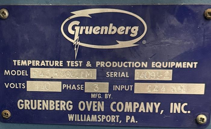 Used 48"W x 72"H x 48"L, Gruenberg, Electric Walk-In Oven, Stainless Steel Interior, 450-F