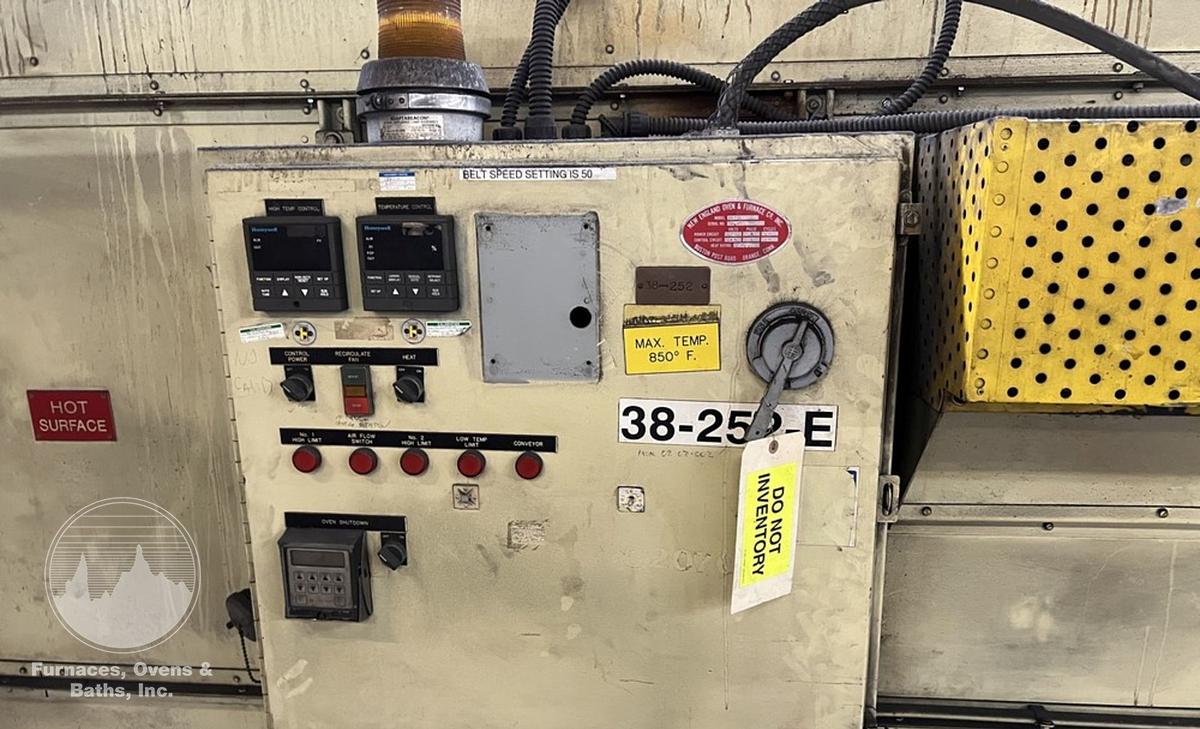 Used 19"W x 18" High x 120" Long, New England Oven Belt Conveyor Oven, Electric, 850-F