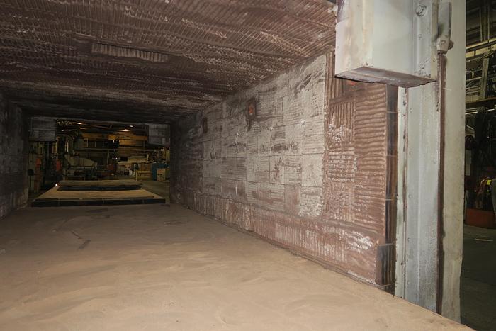 Used Sauder Gas Fired Car Bottom Furnace, 10'W x 6'H x 22'L, 1250°F, Gas Fired