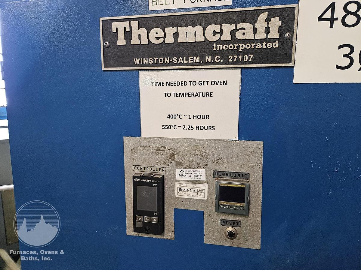 Used 30"W x 12"H x 14'L Thermcraft High Temperature Belt Conveyor Oven, Electric, 1000°F