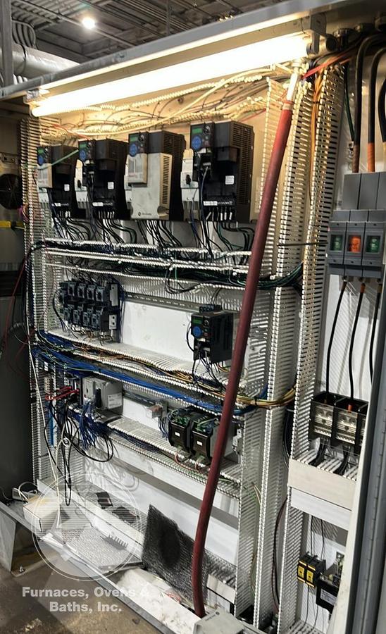 Used Wheelabrator MMB-27-4-20 Mesh Belt Shot Blaster Complete w/Dust Collector, PLC Controls, VFD's