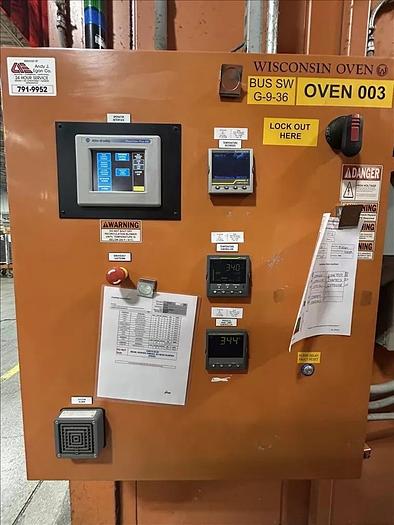 Used 96"W x 120"H x 144"L, Wisconsin Walk-In Oven SWH-81210-G, 500°F, Gas Fired w/Carts