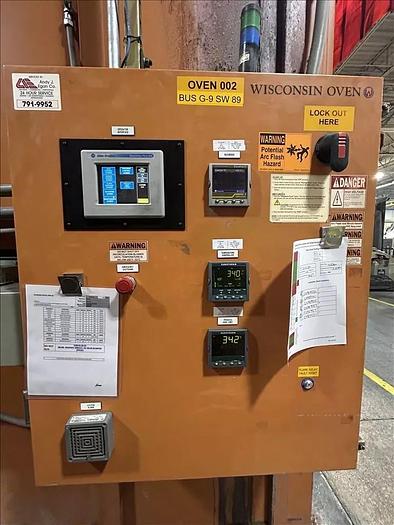 Used 96"W x 120"H x 144"L, Wisconsin Walk-In Oven SWH-81210-G, 500°F, Gas Fired w/Carts