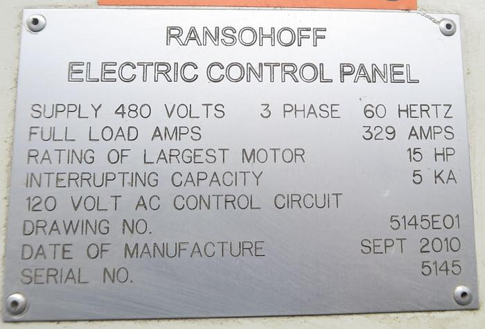 Used 36"W x 14" High Ransohoff Lean Veyor, Electric, Wash, Rinse and Blow-Off