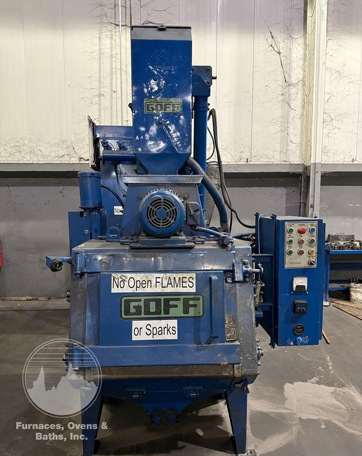 Used Goff Rubber Belt Tumblast 3 Cubic Feet w/Dust Collector