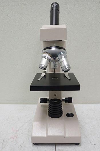 Used Ken A Vision Model T-1180C Monocular Microscope w/ 3 Objectives