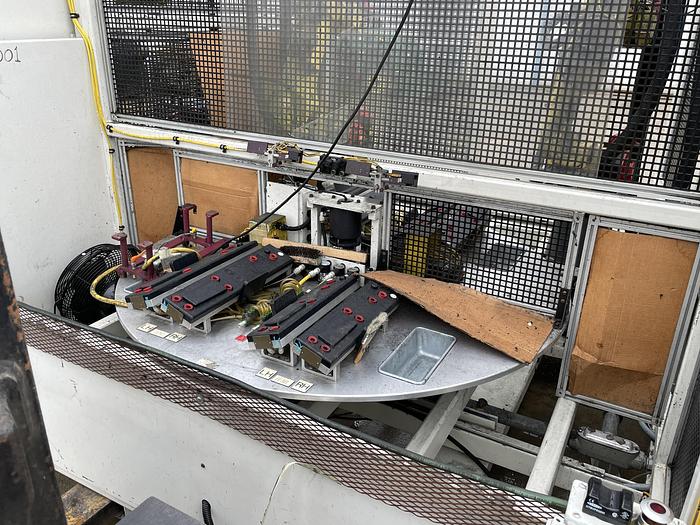 Used FANUC M10IA DUAL ARM ROBOTIC FOAM CELL WITH A/B SIDED INDEX TABLE/COULD CONVERT TO WELD CELL