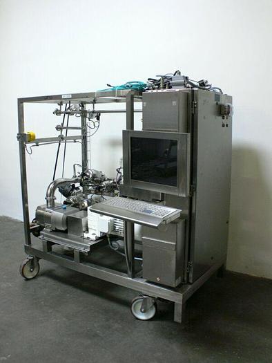 Used GE Healthcare Pump Skid w/ 15HP Ultima LU640 Rotary Lobe Pump & Mass Flow Meters