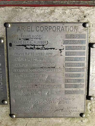 Used 2011 Keystone Ariel JGQ/2 2-Stage Air Booster